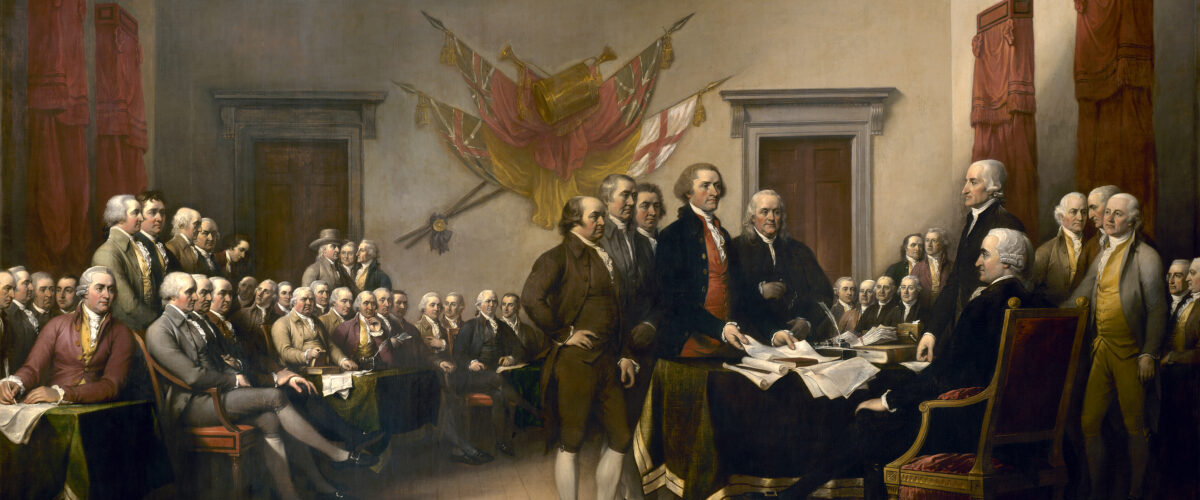 Declaration of Independence 1819 by John Trumbull 1200x500